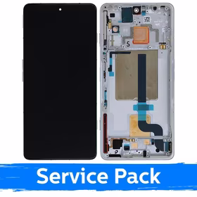 LCD displejs saderīgs ar Xiaomi 11T Pro / 11T ar rāmi / Knight Silver / (Service Pack)