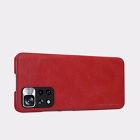 Nillkin Qin viedtālruņa apvalks Xiaomi Redmi Note 11 Pro+ (Ķīna) / Redmi Note 11 Pro (Ķīna) / Mi11i HyperCharge aizsargstikls ar statīvu brūns