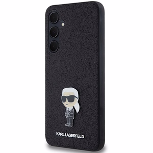 Karl Lagerfeld Fiksēts Mirdzošs Ikonik Logo Metal Pin viedtālruņa apvalks Samsung Galaxy A35 - melns