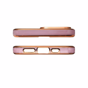 Lighting Color viedtālruņa apvalks Xiaomi Redmi Note 11 violeta gēla apvalks ar zelta rāmi