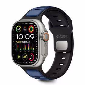 TECH-PROTECT ICONBAND LINE APPLE WATCH 8 / 9 / 10 / 11 / SE / ULTRA (44 / 45 / 46 / 49 MM) melns/tumši zils