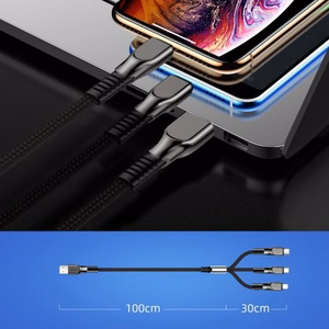 USB kabelis Joyroom 3in1 sarkans 130cm (līdz 3.5A / 480 mbps)