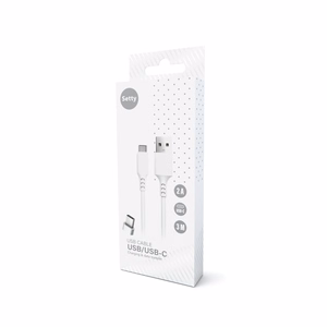 Setty kabelis USB - USB-C 3,0 m 2A balts JAUNS
