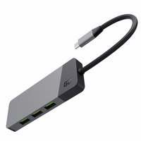 zaļš CELL HUB USB-C ADAPTER GC CONNECT 7W1 (3XUSB 3.1, HDMI 4K 60HZ, USB-C PD 85W, MICROSD/SD)
