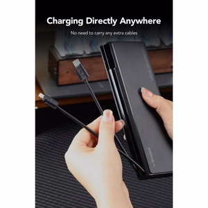 Внешний аккумулятор Veger TCE130 (W2503) PD 130W 25000 mAh со встроенными кабелями Type C / Lightning чёрный