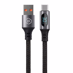 Blavec Zumi pīts kabelis USB - Type C QC 30W 3A ar LCD displeju 1m Apple CarPlay/Android Auto melns