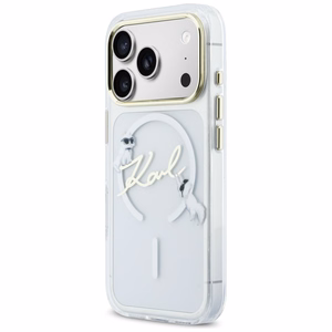 Karl Lagerfeld IML Choupettes Karl Script Logo MagSafe Maciņš for iPhone 17 Pro Max - Clear