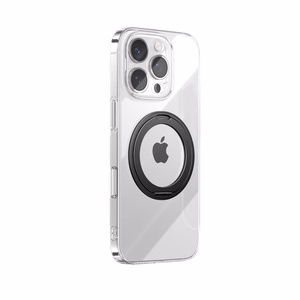 Joyroom JR-16JL6 iPhone 16 Pro Max īpaši plāns MagSafe saderīgs apvalks ar 360° gredzenveida statīvu - melns