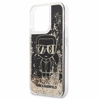 Karl Lagerfeld Liquid Glitter Gatsby viedtālruņa apvalks iPhone 13 Pro / iPhone 13 - melns