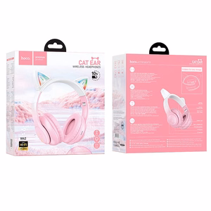 HOCO bezvadu Bluetooth austiņas W42 Cat Ear rozā