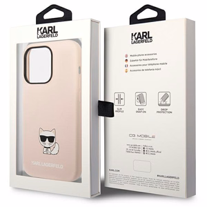 Karl Lagerfeld KLHCP14XSLCTPI iPhone 14 Pro Max 6.7 "cietais apvalks gaiši rozā / gaiši rozā Silikona Choupette Ķermenis