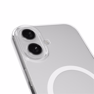 Чехол Puro Lite Mag TPU+PC совместимый с MagSafe для iPhone 17 - прозрачный с белым кольцом