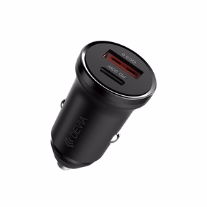 Devia auto lādētājs Smart Mini PD QC 3.0 30W 1x USB 1x USB-C balts