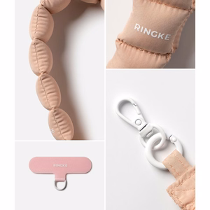 RINKGE HOLDER & PUFFER HAND STRAP FLORAL rozā