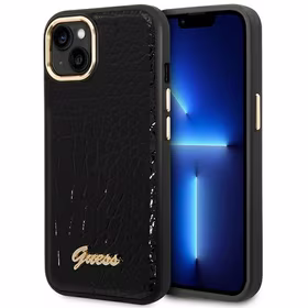 Guess GUHCP14MHGCRHK iPhone 14 Plus 6.7 "melns/melns cietais apvalks Croco Collection