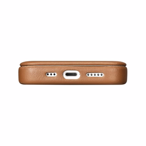 iCarer CE Premium ādas folio vāciņš iPhone 14 Plus ar MagSafe magnētisku flip vāciņu - brūnās krāsā