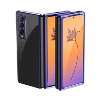 Plating viedtālruņa apvalks Samsung Galaxy Z Fold 4 ar metālisku rāmi zils