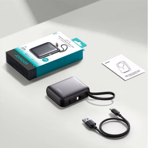 Portatīvais lādētājs Joyroom JR-PBF27 melns 10000mAh 22.5W PD / QC3.0 + integrēts Type-C / Lightning kabelis