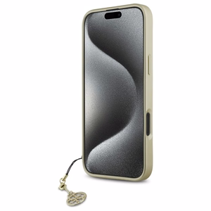 Guess 4G Charms Kolekcijas viedtālruņa apvalks iPhone 16 Plus - brūns