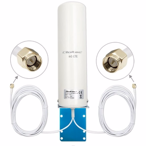 Qoltec 57044 4G LTE DUAL visvirzienu āra antena, 5 dBi