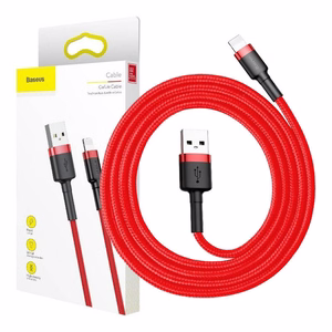 Baseus Cafule USB Lightning kabelis 2.4A 1m (melns + sarkans)