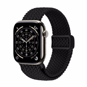Crong Wave Band pīta Apple Watch siksniņa, 44/45/46/49 mm, melna