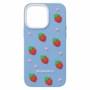Strawberry case for iPhone 14 Pro / 15 Pro 6,1" blue