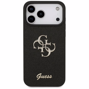 Guess Fixed Glitter Big 4G чехол для iPhone 17 Pro Max - чёрный