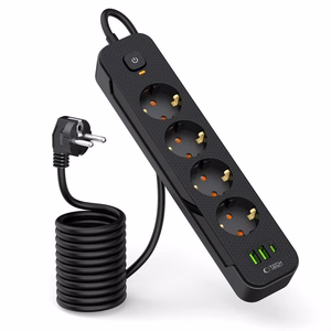 TECH-PROTECT PCL4X3 PAGARINĀTĀJS 2 USB & 1 TYPE-C & 4 LIGZDU 200CM MELNS