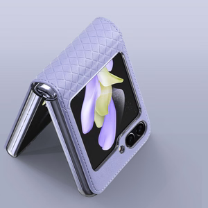 Кожаный чехол Dux Ducis Bril для Samsung Galaxy Z Flip 5 5G - фиолетовый