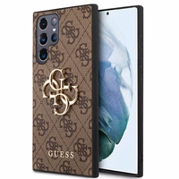 Guess 4G Big Metal Logo apvalks Samsung Galaxy S22 Ultra - brūns