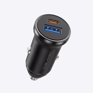 Blavec Auto lādētājs BS-01B-C Road - USB + Type C - QC 3.0 18W PD 20W ar Type C to Type C cable (CCBS01BCR-UCB) melns