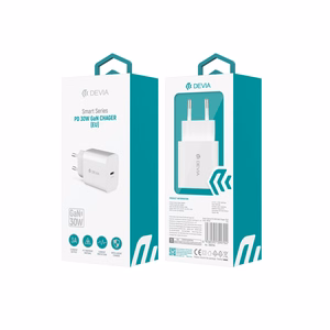 Devia Smart PD GaN sienas lādētājs, 30 W, 1 × USB-C, balts
