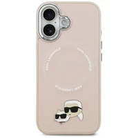 Karl Lagerfeld Karl & Choupette Pins Magnētiskais apvalks viedtālrunim iPhone 17 Pro - rozā