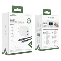 Acefast 2in1 lādētājs GaN 65W USB Type C / USB, HDMI adapteris 4K @ 60Hz (komplekts ar kabeli) balts (A17 balts)