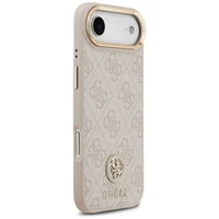 Guess 4G Strass Logo & Big Strap Metal Buttons Magnētiskais viedtālruņa apvalks iPhone Air - rozā