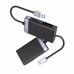 Orico CL4D-A3 atmiņas karšu lasītājs USB-A 3.0, SD/microSD/CF/MS, 5 Gbps – melns ar sudraba krāsu
