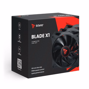 SAVIO ventilatoru komplekts BLADE X1 SET 3 x 120mm 4-pin PWM melns