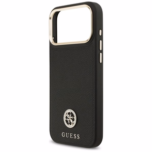 Guess Graudains Strass Logotips Magnētiskais viedtālruņa apvalks iPhone 17 Pro Max - melns
