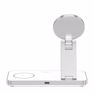 Tech-Protect QI15W-A47 MagSafe 3in1 indukcijas lādētājs + USB-C kabelis - balts