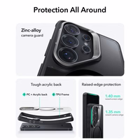 ESR Classic Hybrid Kickstand MagSafe futrālis Samsung Galaxy S26 Ultra - caurspīdīgs, melns