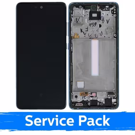 LCD Displejs Saderīgs ar Samsung A525 (A526) A52 Ar Frame / Awesome Zils / (Service Pack)