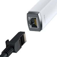 Baseus adapteris Lite Series - USB uz RJ45 - 1000 Mbps (WKQX000102) balts