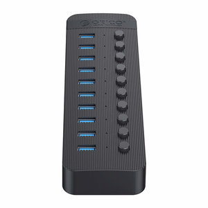 Orico CT2U3-10AB 10x USB-A 3.0 centrmezgls ar slēdžiem - melns