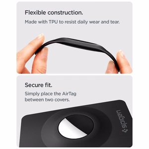 Spigen AirFit 2 maciņi Apple AirTag 1/2, 2 gab. – melni