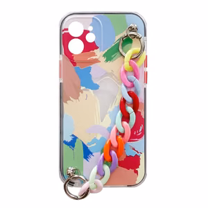 Viedtālruņa apvalks Color Chain Case gēla elastīgs ar ķēdes piekariņu, paredzēts Samsung Galaxy A22 4G, daudzkrāsains