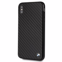 BMW Siganture Carbon viedtālruņa apvalks iPhone Xs Max - melns