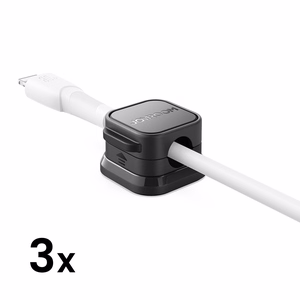 Joyroom JR-ZS368 magnētiskais kabeļu turētājs - melns (3 gab.)