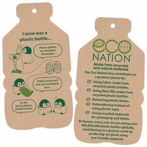 Eco Nation videi draudzīga rajas plīša rotaļlieta, 30 cm