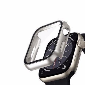Crong Hybrid Watch Case aizsargvāciņš ar integrētu stiklu Apple Watch 40 mm, “Starlight” krāsā